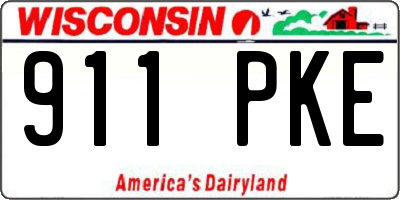 WI license plate 911PKE