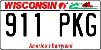 WI license plate 911PKG