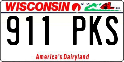 WI license plate 911PKS