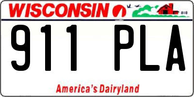 WI license plate 911PLA