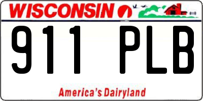 WI license plate 911PLB