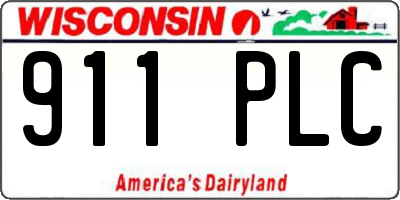 WI license plate 911PLC