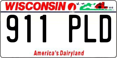 WI license plate 911PLD