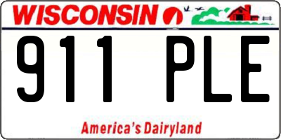 WI license plate 911PLE