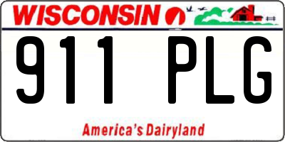 WI license plate 911PLG