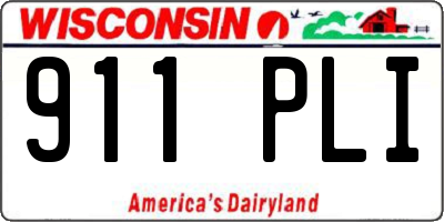 WI license plate 911PLI