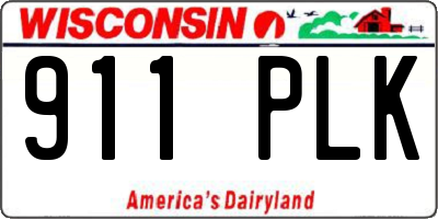 WI license plate 911PLK