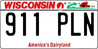 WI license plate 911PLN