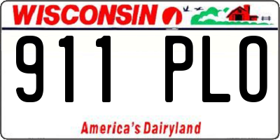 WI license plate 911PLO