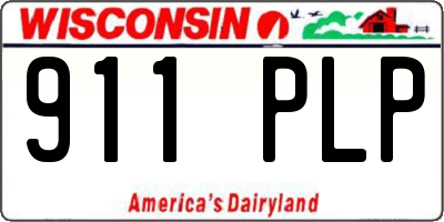 WI license plate 911PLP