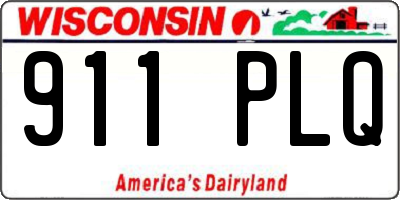 WI license plate 911PLQ