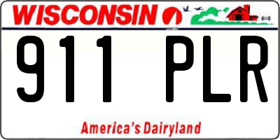 WI license plate 911PLR