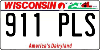 WI license plate 911PLS