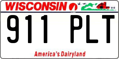 WI license plate 911PLT