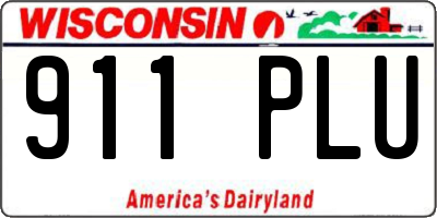WI license plate 911PLU