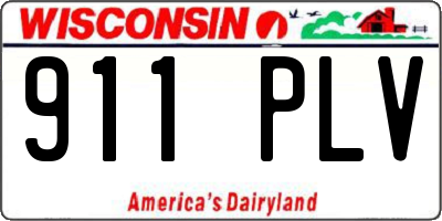 WI license plate 911PLV