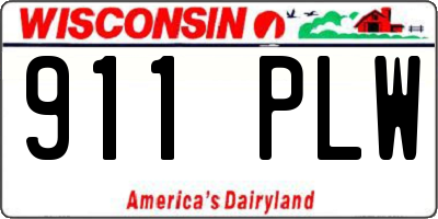 WI license plate 911PLW