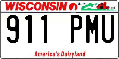 WI license plate 911PMU