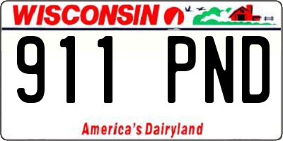 WI license plate 911PND