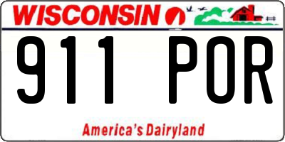 WI license plate 911POR