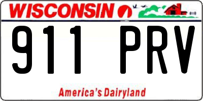 WI license plate 911PRV