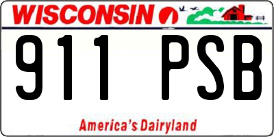WI license plate 911PSB