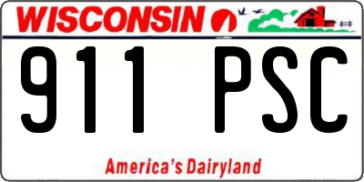 WI license plate 911PSC