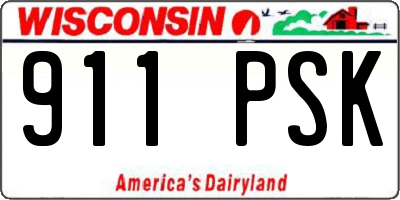 WI license plate 911PSK