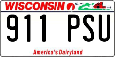 WI license plate 911PSU