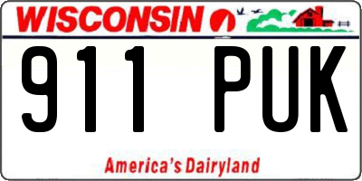 WI license plate 911PUK
