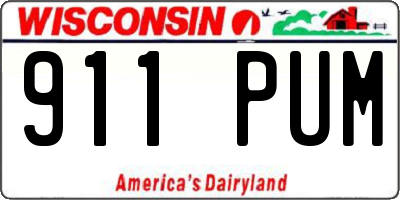 WI license plate 911PUM
