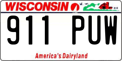 WI license plate 911PUW