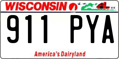 WI license plate 911PYA