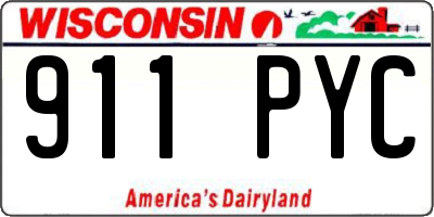 WI license plate 911PYC