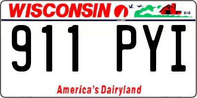 WI license plate 911PYI