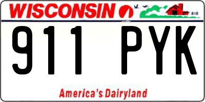 WI license plate 911PYK