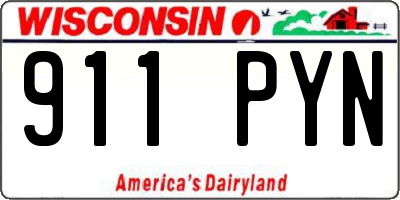 WI license plate 911PYN
