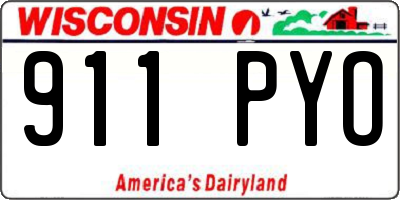 WI license plate 911PYO