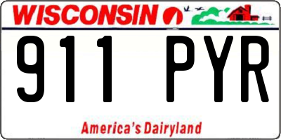WI license plate 911PYR