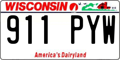 WI license plate 911PYW
