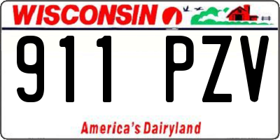 WI license plate 911PZV