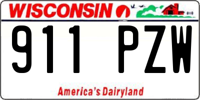WI license plate 911PZW