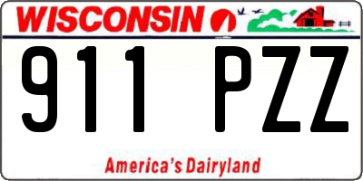 WI license plate 911PZZ