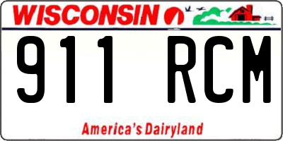 WI license plate 911RCM