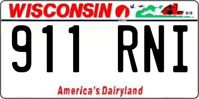 WI license plate 911RNI