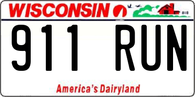 WI license plate 911RUN