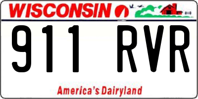WI license plate 911RVR