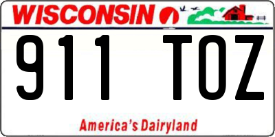 WI license plate 911TOZ