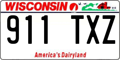 WI license plate 911TXZ