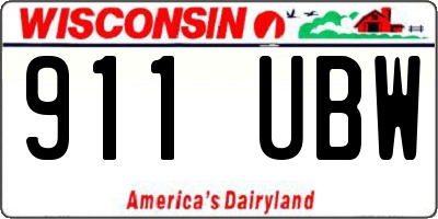 WI license plate 911UBW